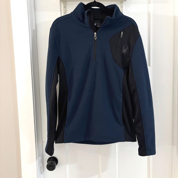 Spyder Other - Spyder Men Size Small Blue Black 1/4 Zip Fleece Pullover Athletic‎ Jacket